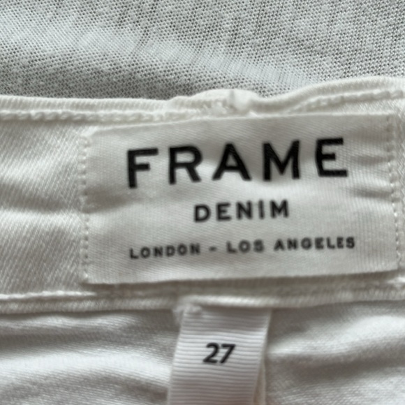 Frame Denim Le Gaucho, high rise, wide, crop, white denim jeans size 27 - Picture 6 of 13